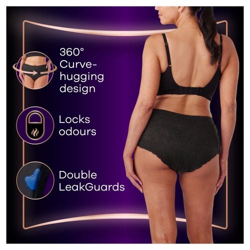 Always Discreet Boutique Incontinence Pants Plus Large Black 8 pack thumbnail 4