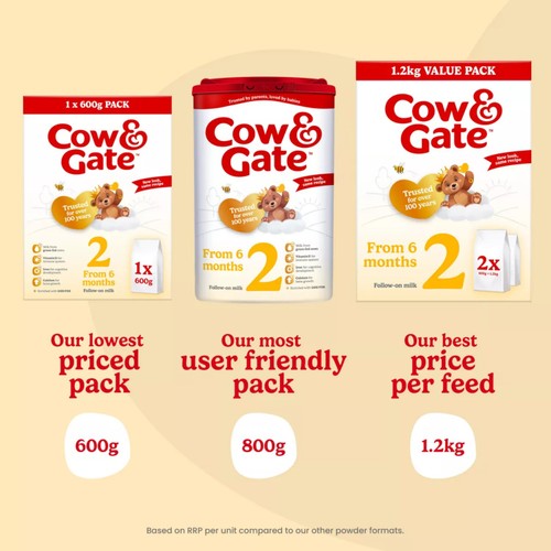 Cow & Gate 2 Follow On Baby Milk Formula Powder 6-12 Months Big Pack thumbnail 3