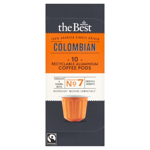 Morrisons The Best Fair Trade Colombian Pods x 10