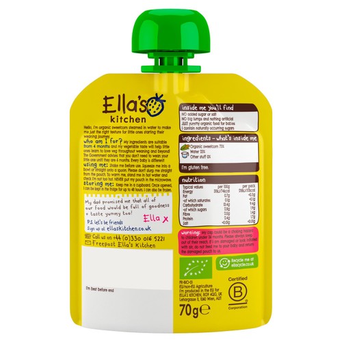 Ella's Kitchen Organic Sweetcorn First Tastes Baby Food Pouch 4+ Months thumbnail 2