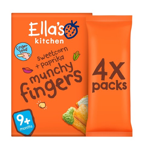 Ella's Kitchen Sweetcorn and Paprika Munchy Fingers Multipack Baby Snack