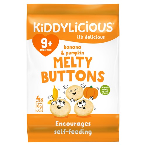 Kiddylicious Banana & Pumpkin Melty Buttons Baby Snacks thumbnail 2