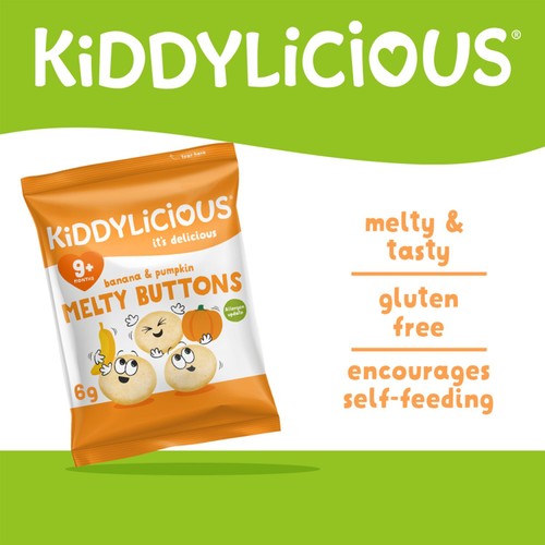 Kiddylicious Banana & Pumpkin Melty Buttons Baby Snacks thumbnail 4