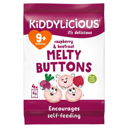 Kiddylicious Raspbery & Beetroot Melty Buttons Baby Snacks thumbnail 2
