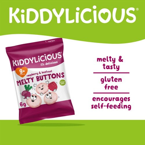 Kiddylicious Raspbery & Beetroot Melty Buttons Baby Snacks thumbnail 4