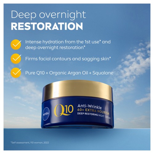NIVEA Q10 Anti-Wrinkle Night Cream for 60+ Mature Skin thumbnail 4
