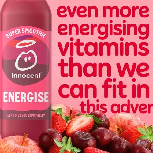 Innocent Berry Energise, Strawberry & Cherry Super Smoothie 750ml thumbnail 3