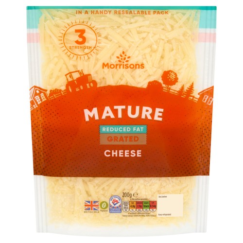 Morrisons 50% Reduced Fat Mature Grated Cheddar 200g