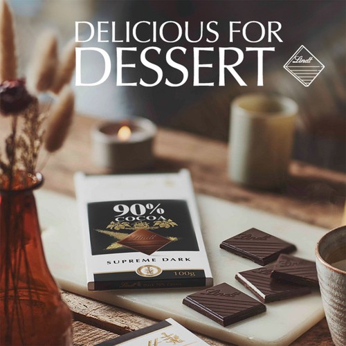 Lindt Excellence Intense Dark 90% Cocoa Chocolate Bar 100g thumbnail 5