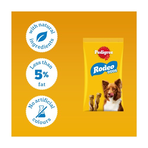 Pedigree Rodeo Duos Adult Dog Treats Beef & Cheese 7 Chews thumbnail 2