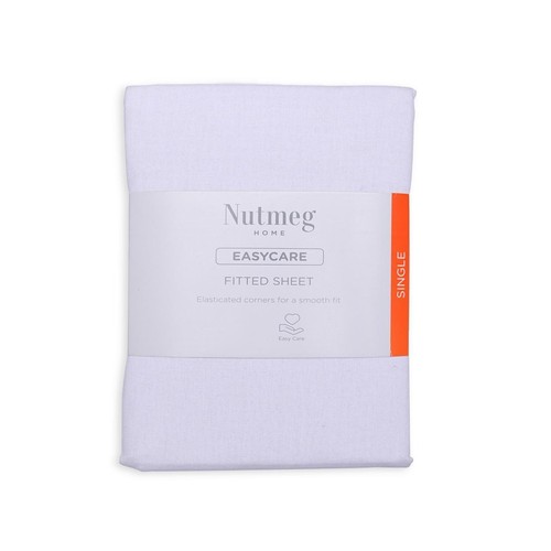 Nutmeg Home Easy Care Cotton White Single Fitted Sheet