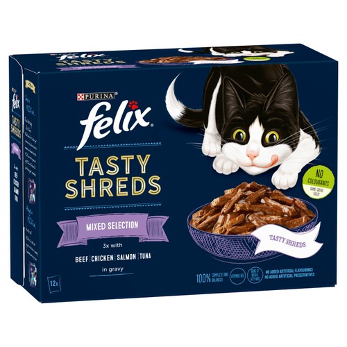 Felix Tasty Shreds Mixed Selection in Gravy Wet Cat Food thumbnail 2