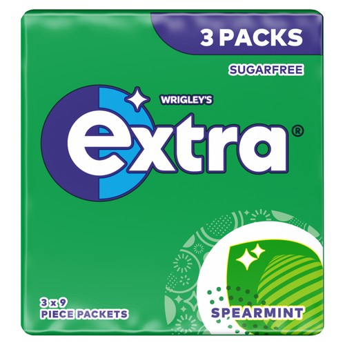 Extra Spearmint Sugarfree Chewing Gum Multipack 3x9 Pieces thumbnail 2