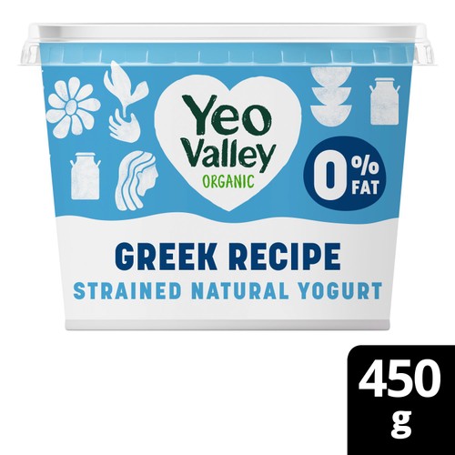 Yeo Valley Organic Greek Recipe Strained Natural Yogurt 0% Fat 450g