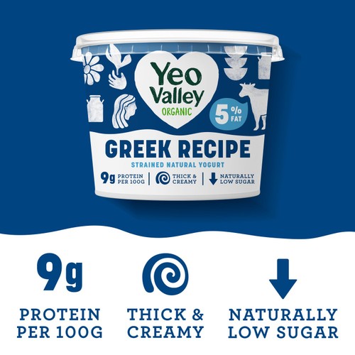Yeo Valley Organic Greek Recipe Strained Natural Yoghurt 5% Fat 450g thumbnail 2