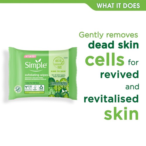 Simple Exfoliating Facial Wipes 20 Wipes thumbnail 3