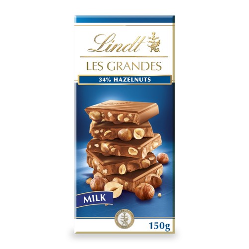 Lindt Les Grandes Milk Chocolate Hazelnut Bar 150g thumbnail 2