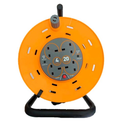 Morrisons 4 Way 13A Open Drum Cable Reel