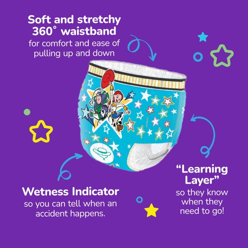 Huggies Pull-Ups Unisex Day Time Training Nappy Pants, Size 5 thumbnail 2