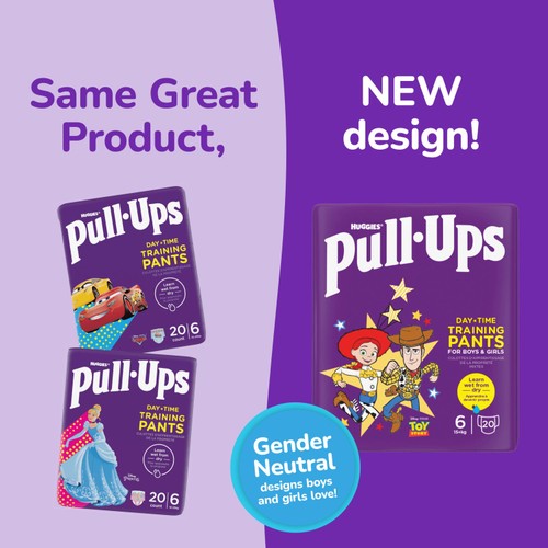 Huggies Pull-Ups Unisex Day Time Training Nappy Pants, Size 6 thumbnail 5