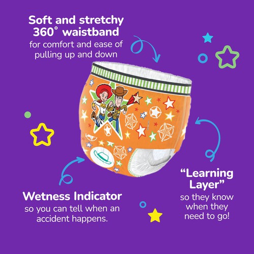 Huggies Pull-Ups Unisex Day Time Training Nappy Pants, Size 6 thumbnail 2