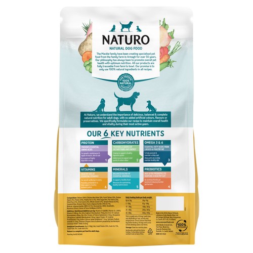 Naturo Grain Free Dry Adult Dog Food In Chicken & Potato With Vegetables thumbnail 2
