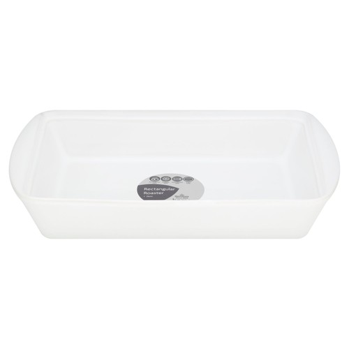 Morrisons White Ceramic Rectangular Roaster 25Cm