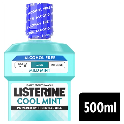 Listerine Essentials Milder Taste Cool Mint Mouthwash 500ml