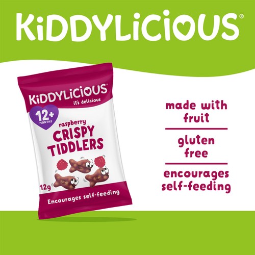 Kiddylicious Raspberry Crispy Tiddlers Baby Snacks thumbnail 4