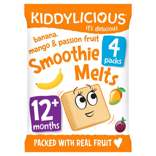 Kiddylicious Banana, Mango & Passion Fruit Smoothie Melts 12+ Months 4 x 6g thumbnail 2