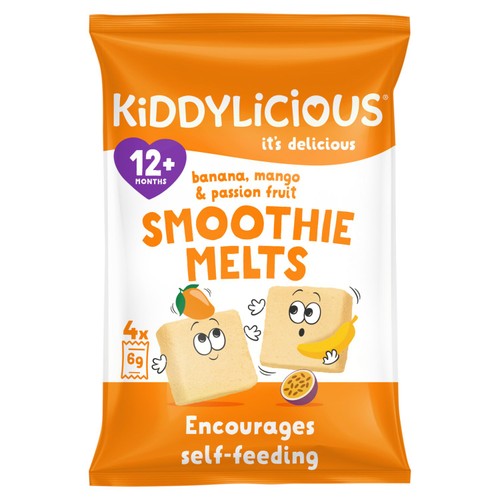 Kiddylicious Banana, Mango & Passion Fruit Smoothie Melts 12+ Months 4 x 6g thumbnail 3