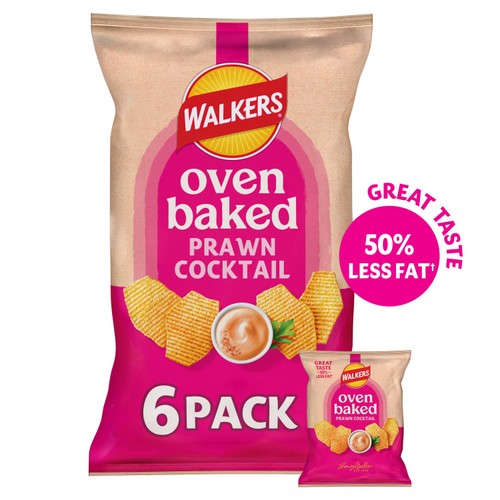 Walkers Oven Baked Prawn Cocktail Multipack Snacks 