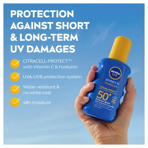 NIVEA SUN Protect & Moisture 50+ Sun Spray thumbnail 2