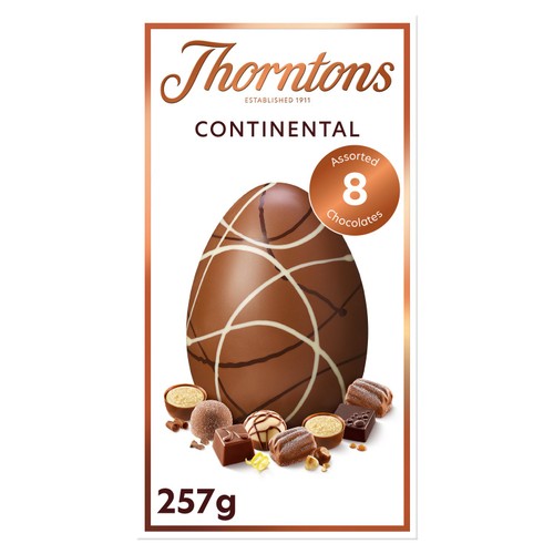 Thorntons Continental Milk Chocolate Easter Egg With Chocolates 257g thumbnail 2