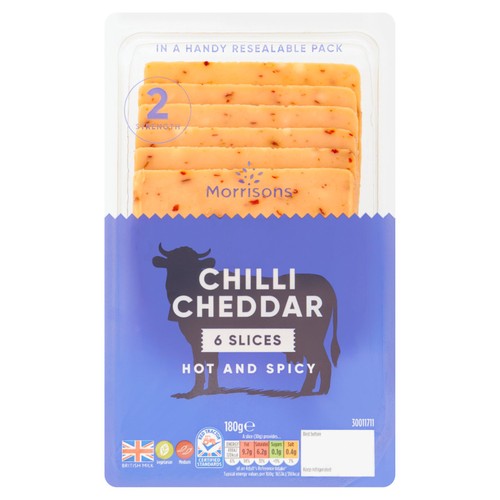 Morrisons Chilli Cheddar Cheese Slices 180g