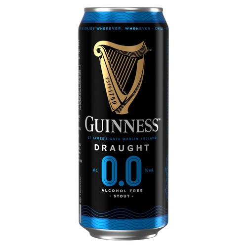 Guinness Draught Alcohol Free Stout Beer 0.0% vol Cans thumbnail 3