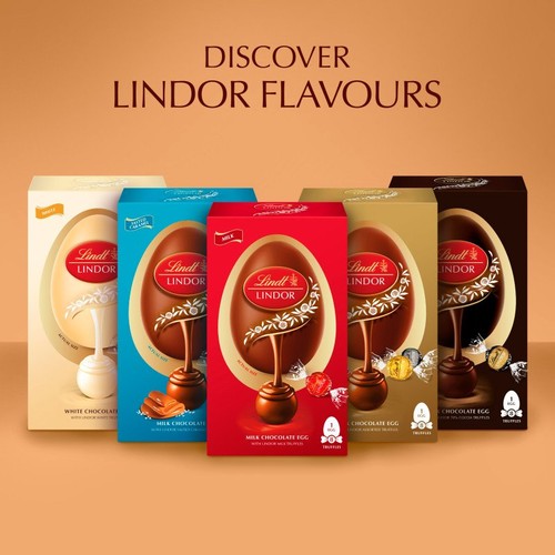 Lindt Lindor Milk Chocolate Easter Egg With Lindor Assorted Truffles 260g thumbnail 4