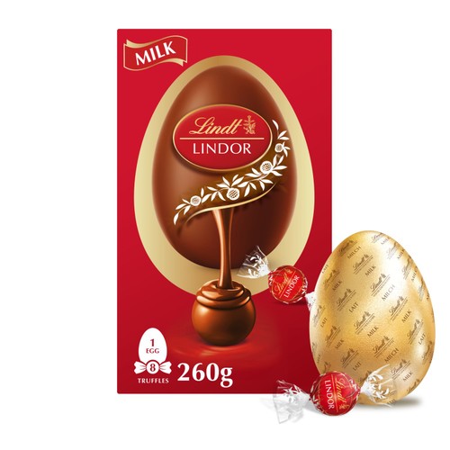 Lindt Lindor Milk Chocolate Easter Egg With Lindor Truffles 260g thumbnail 2