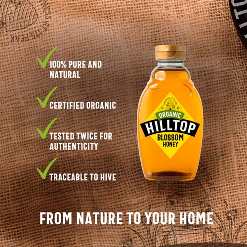 Hilltop Organic Blossom Honey   720g thumbnail 4