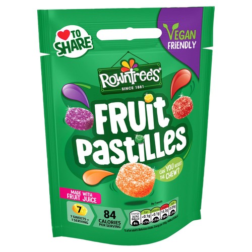 Rowntree's Fruit Pastilles Vegan Friendly Sweets Sharing Bag 143g