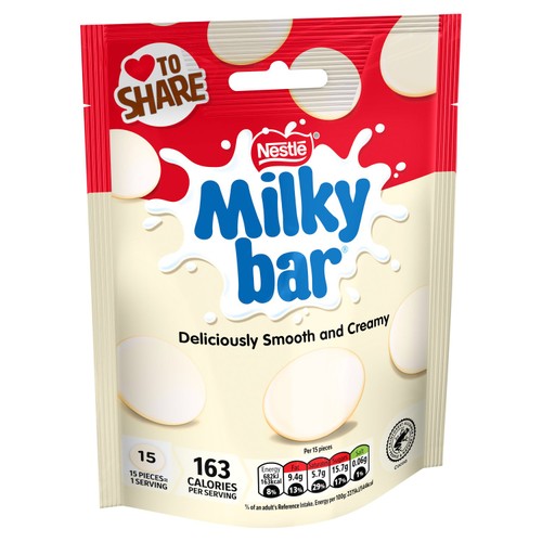 Milkybar White Chocolate Giant Buttons Sharing Pouch thumbnail 2