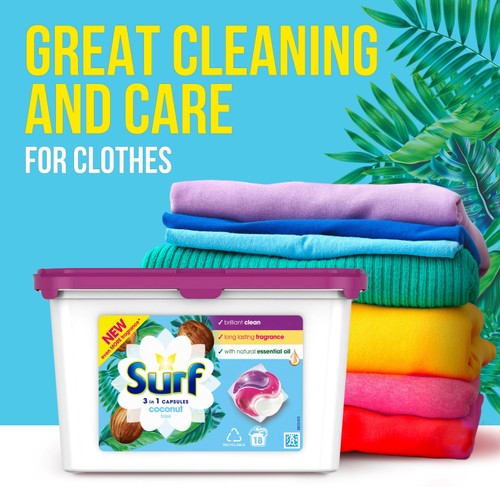 Surf 3-In-1 Coconut Bliss Washing Capsules thumbnail 3