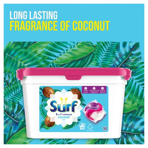 Surf 3-In-1 Coconut Bliss Washing Capsules thumbnail 4