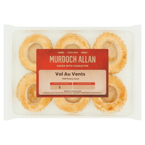 Murdoch Allan Vol Au Vents 6 Puff Pastry Cases