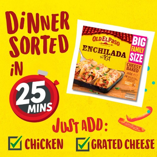 Old El Paso Cheesy Baked Enchilada Kit 995g thumbnail 2