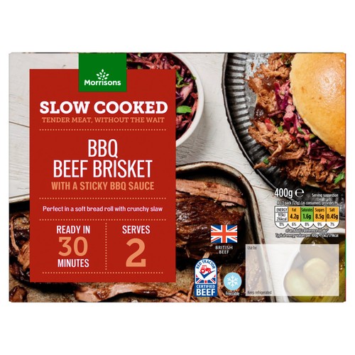 Morrisons British Slow Cooked Beef Brisket With A Sticky BBQ Sauce 400g