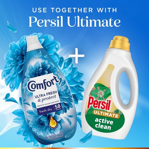 Comfort Ultra Fresh & Protect Fresh Sky Fabric Conditioner 58 Washes thumbnail 6