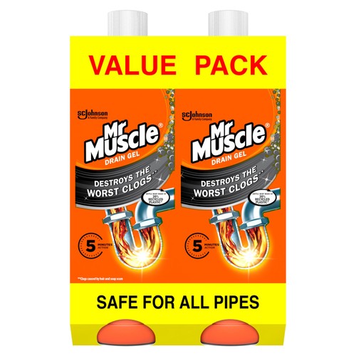 Mr Muscle Power Gel Drain Unblocker Twin Pack