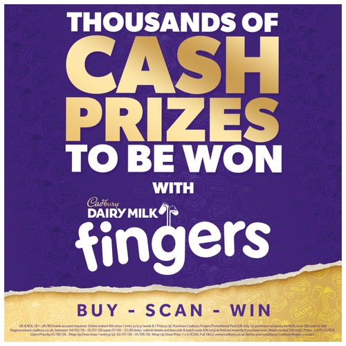 Cadbury Dairy Milk Fingers Milk Chocolate Covered Biscuits thumbnail 2