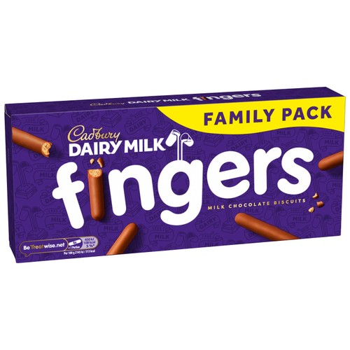 Cadbury Dairy Milk Fingers Milk Chocolate Covered Biscuits thumbnail 5